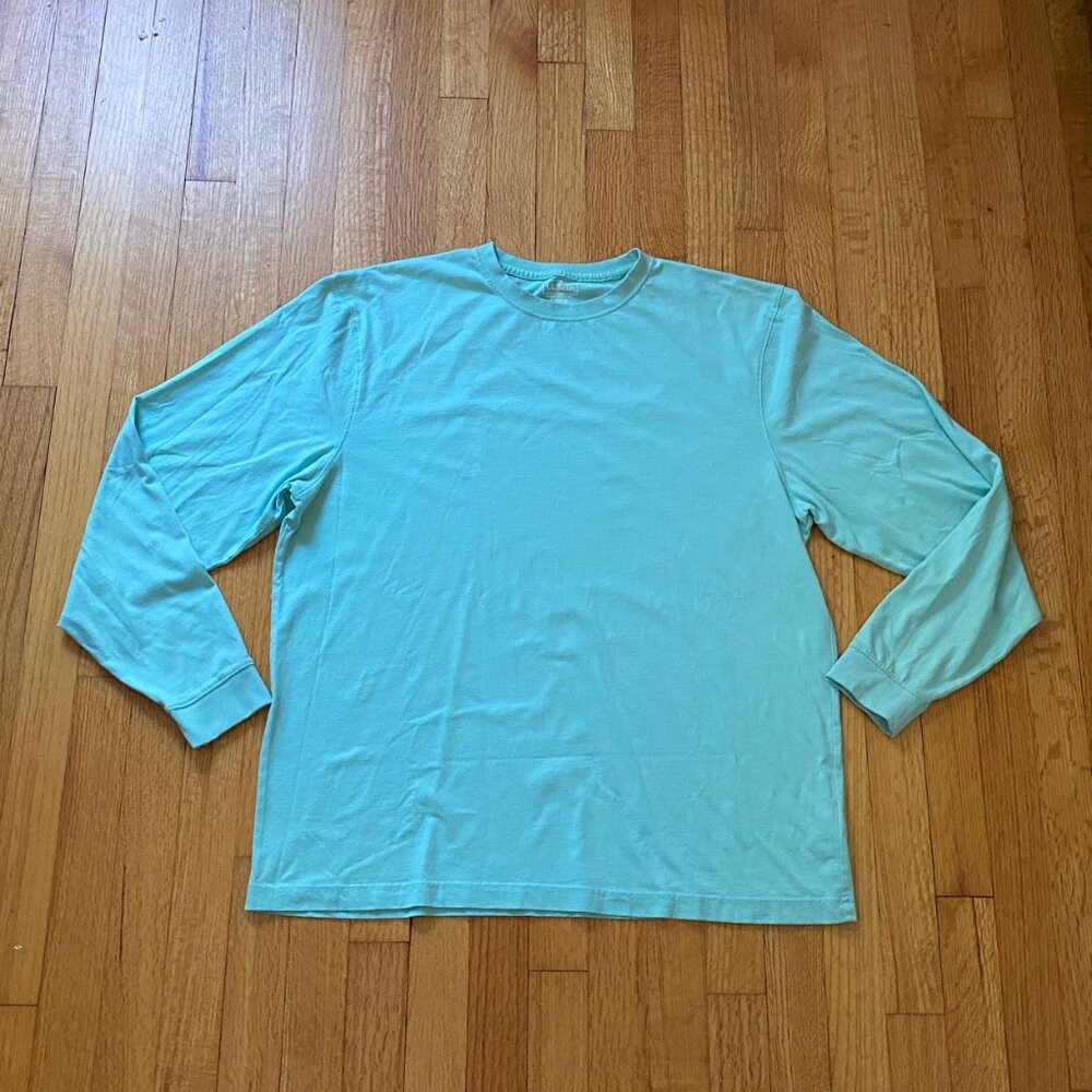 L.L. Bean Carefree Unshrinkable T Shirt Without Pocket Long Sleeve Men's Regular